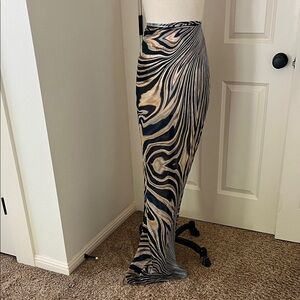 Roberto Cavalli Zebra Print Skirt - Black and Tan